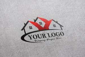 PSD white fabric mockup logo realistic