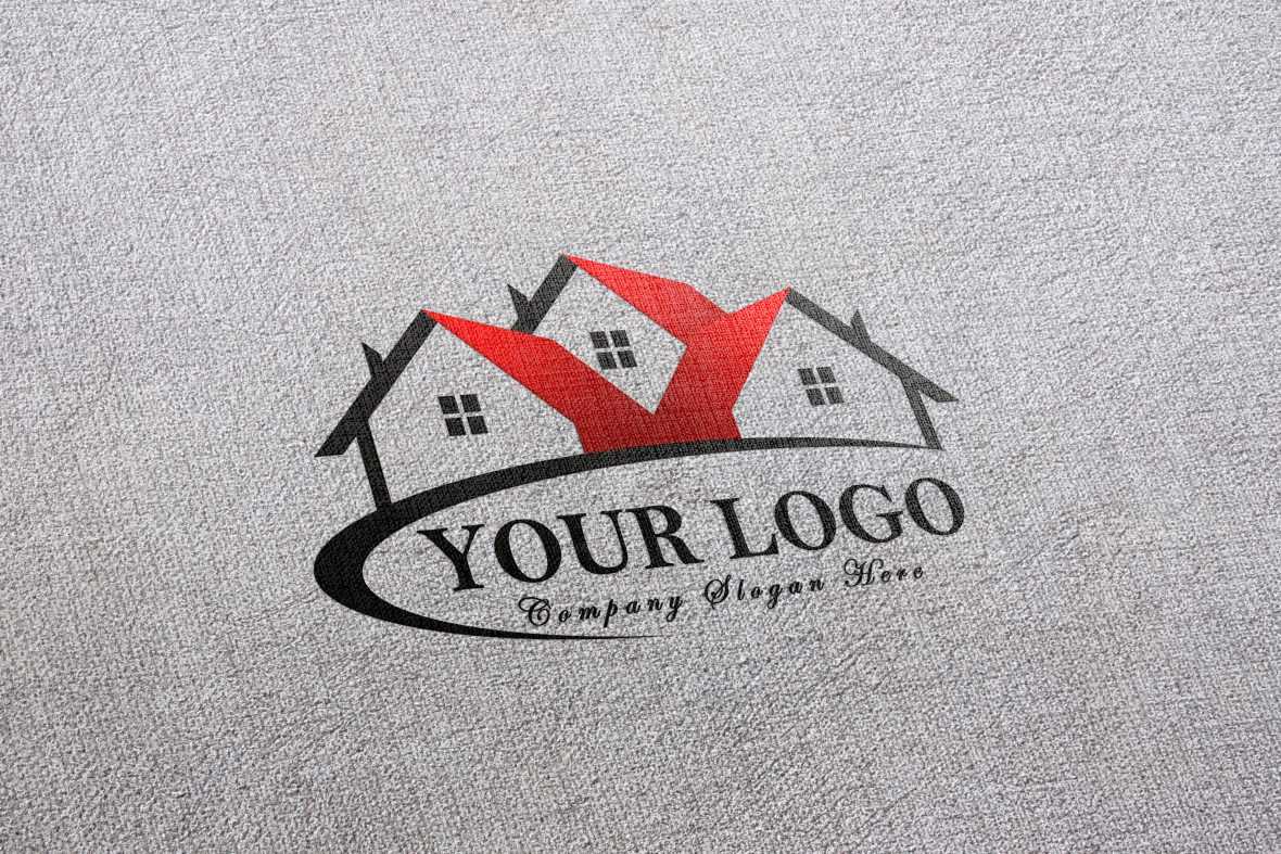 PSD white fabric mockup logo realistic