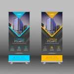 Real Estate Blue and Yellow Roll Up Template Design