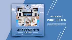 Real estate house property Instagram post or square web banner template
