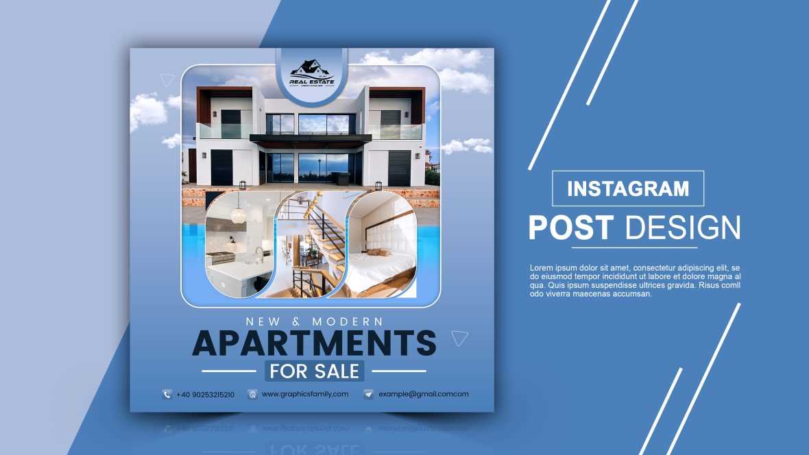 Real estate house property Instagram post or square web banner template