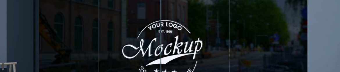 Realistic 3D Logo Design on Glass Wall Mockup