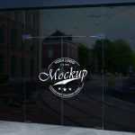 Realistic 3D Logo Design on Glass Wall Mockup