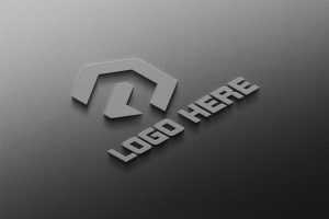 Realistic 3D Metal Logo Mockup With Metallic Texture