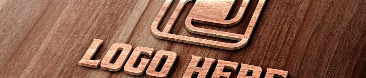 Realistic 3D Wood Logo Mockup