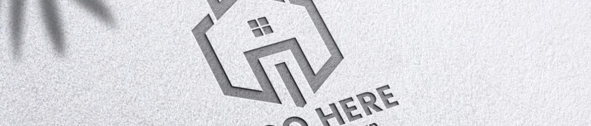 Realistic Debossed paper logo mockup