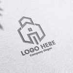 Realistic Debossed paper logo mockup
