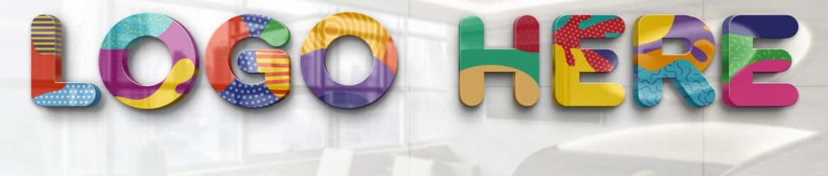 Realistic Glossy Wall Logo Mockup