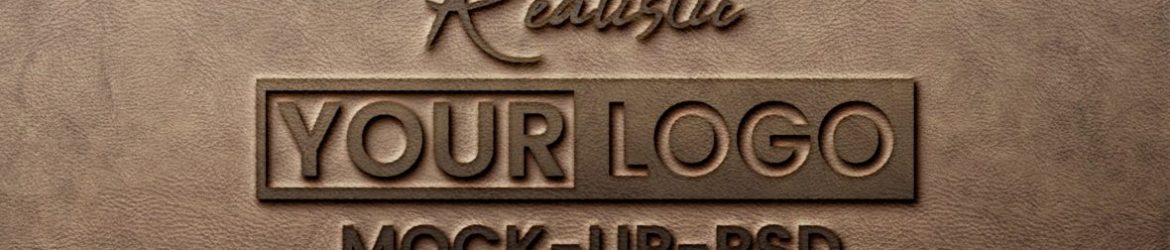 Realistic Leather Pressed Logo Mockup Realistic Leather Pressed Logo Mockup