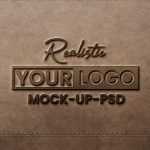 Realistic Leather Pressed Logo Mockup - Download Grátis Realistic Leather Pressed Logo Mockup