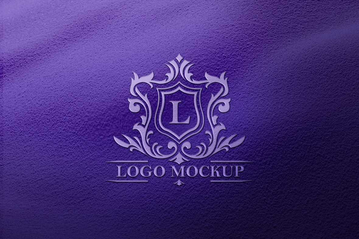 Realistic Logo Mockup on Luxury Fabric Texture