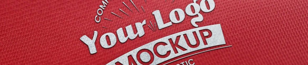 Realistic Logo Mockup on Red Fabric Texture