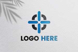 Realistic Paper Pressed Logo Mockup Free PSD