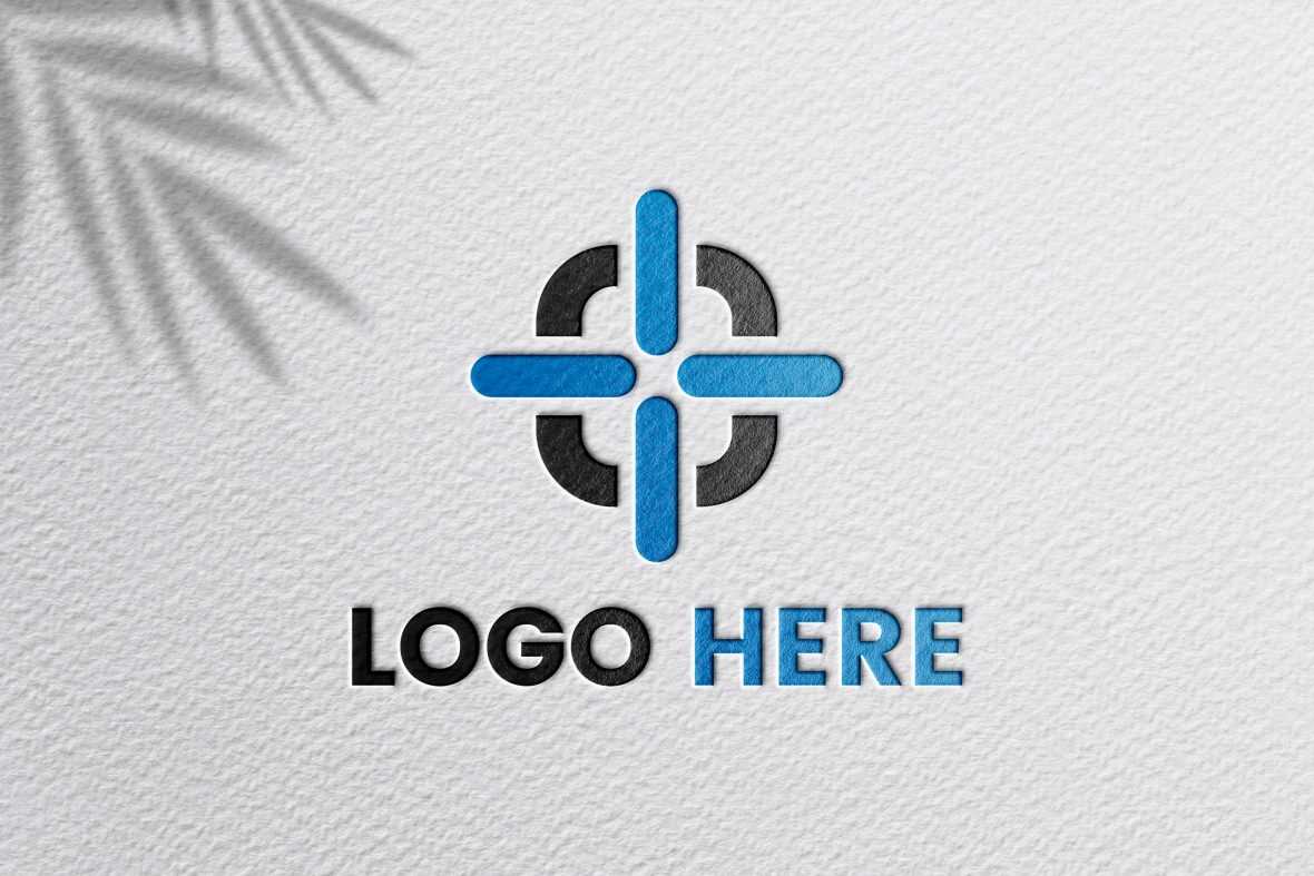 Realistic Paper Pressed Logo Mockup Free PSD