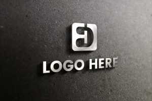 Realistic Silver 3D Mockup For Logo
