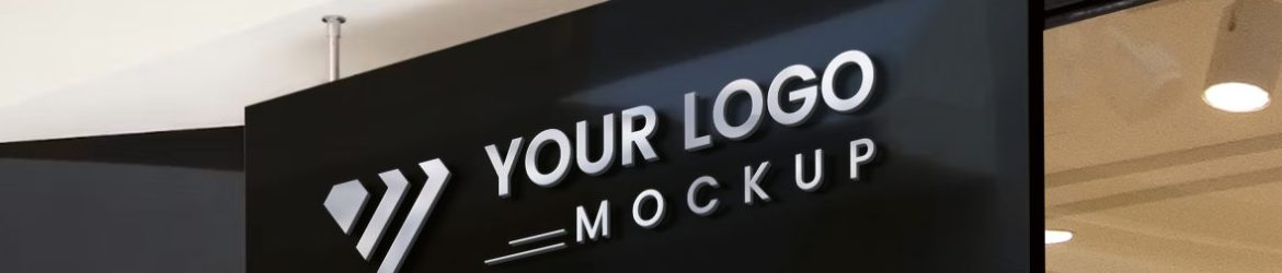 Reception 3D Logo PSD Mockup