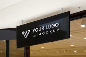 Reception 3D Logo PSD Mockup