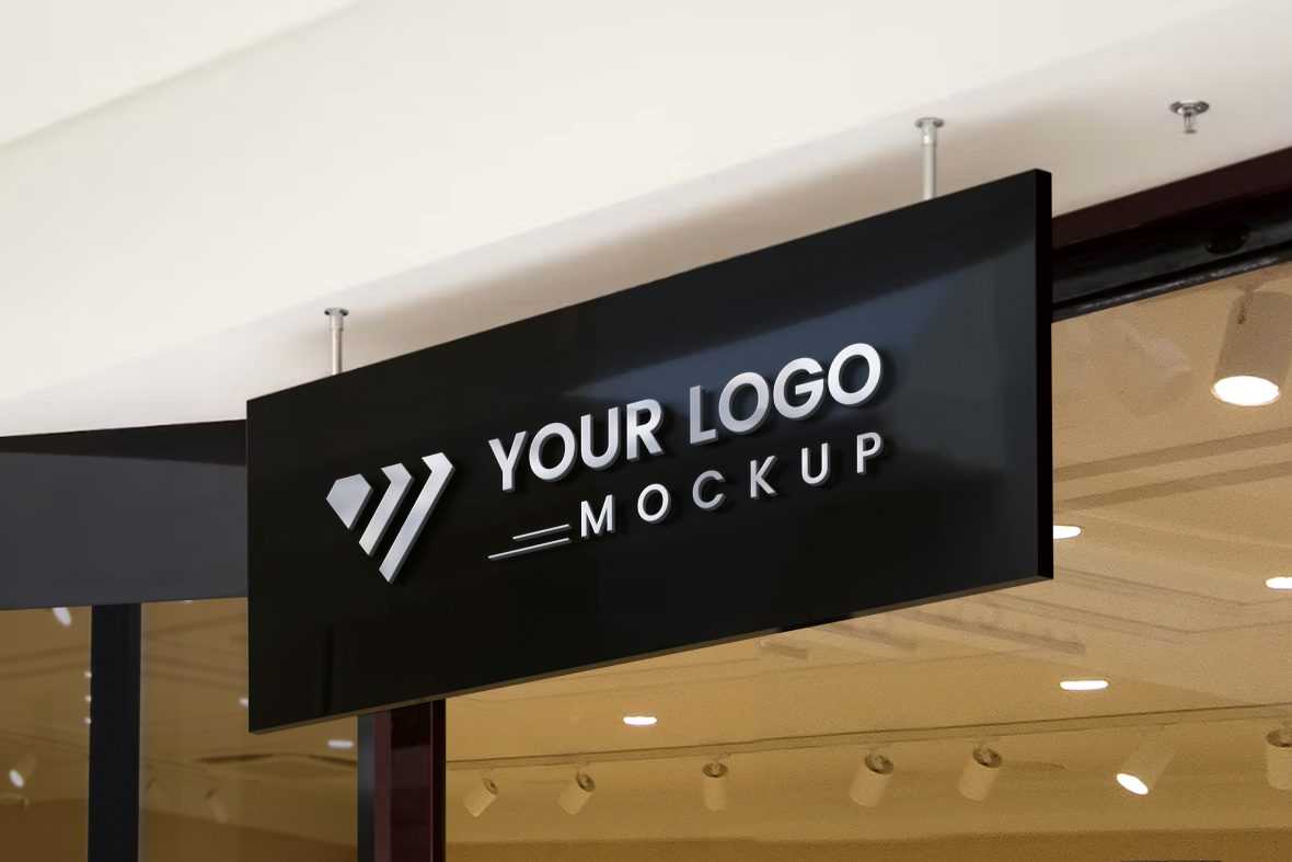 Reception 3D Logo PSD Mockup
