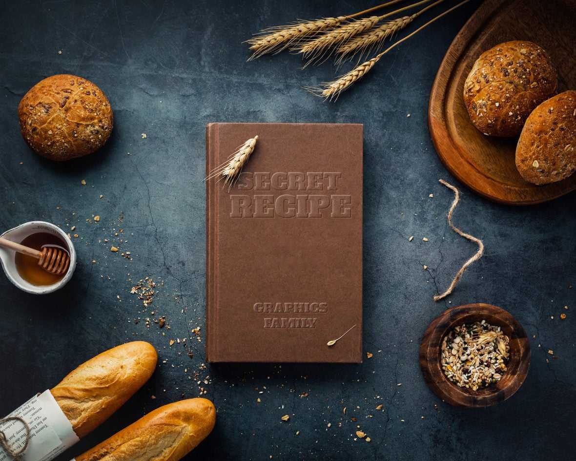 Recipe book Emboss Design Mockup