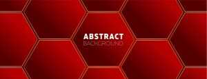 Red Abstract Background with Hexagons