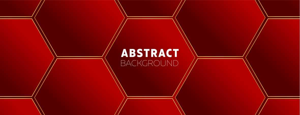 Red Abstract Background with Hexagons