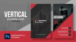 Red and Black Vertical Business Card Design Template