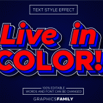 Red and Blue Bold Text Effect