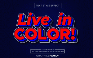 Red and Blue Bold Text Effect