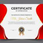 Red and white elegant certificate of achievement template background
