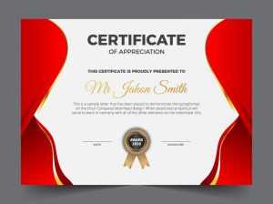 Red and white elegant certificate of achievement template background