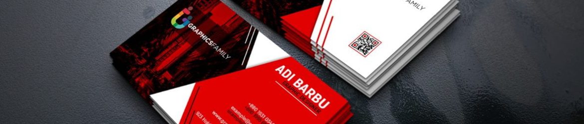 Red and White Visiting Card Design in Photoshop