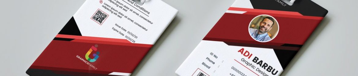 Red Employee Id Card Design Template