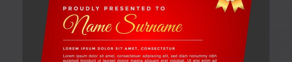Red Gold Certificate Template For Multipurpose Diploma Award Or Graduation