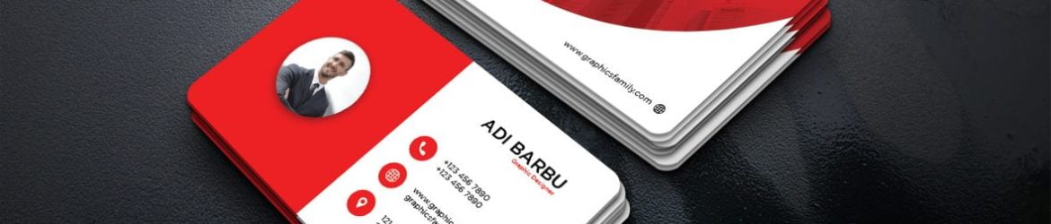 Red visiting card design