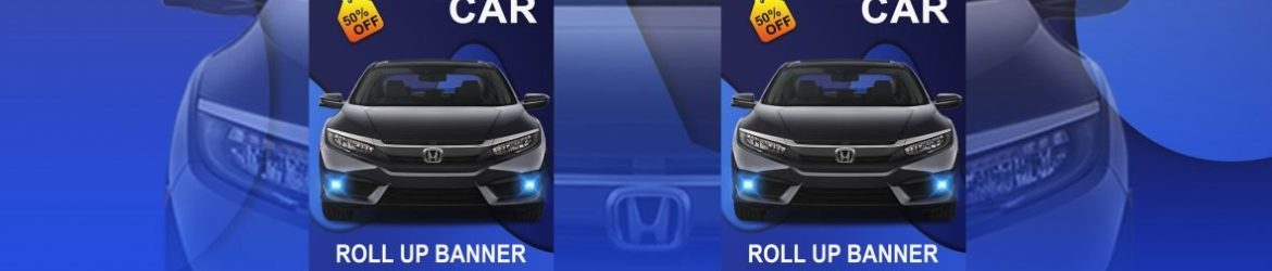 Rent a Car Roll Up Banner Design Free PSD