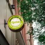 Round Shop Sign Design Mockup