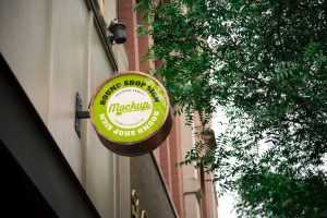 Round Shop Sign Design Mockup