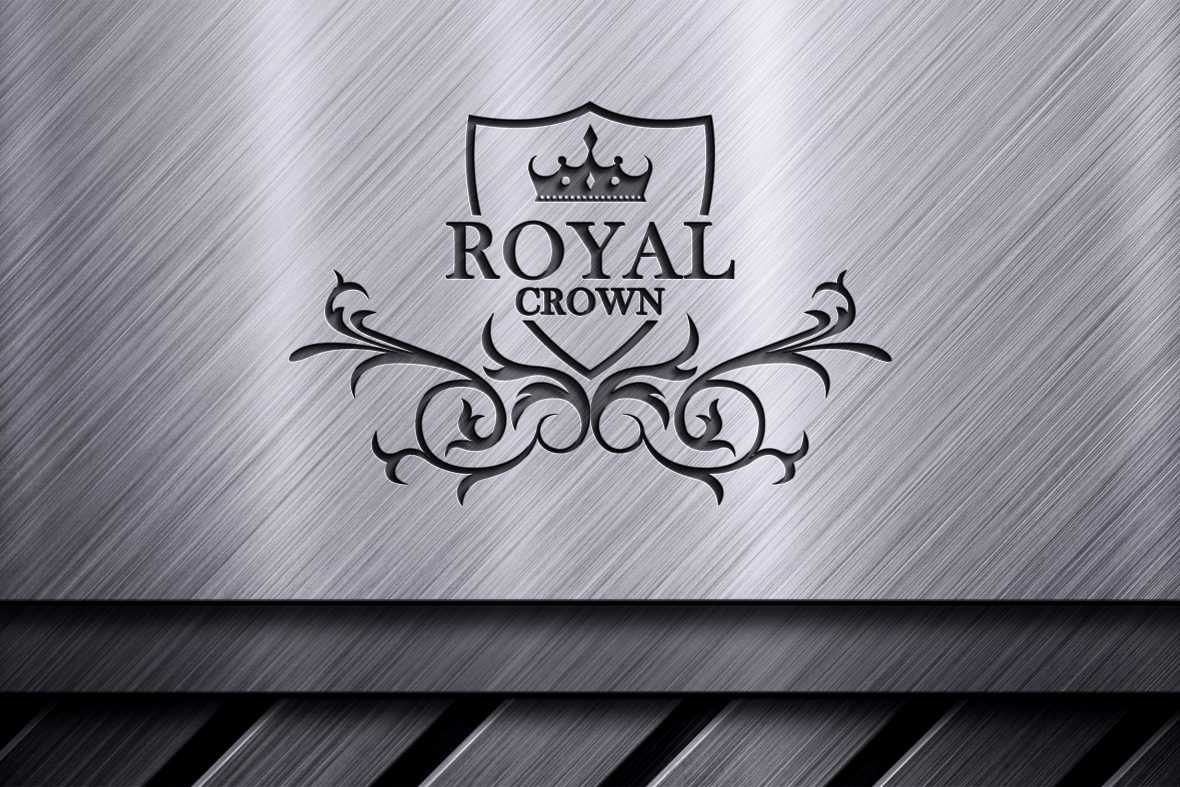 Royal Logo Concept Design With Crown Shape