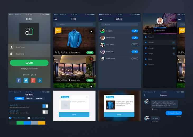 Sales App Free PSD