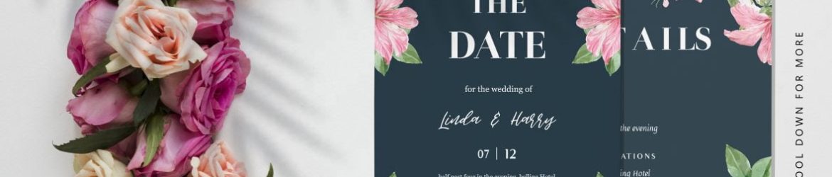 Save the date wedding invitation card mockup Free PSD