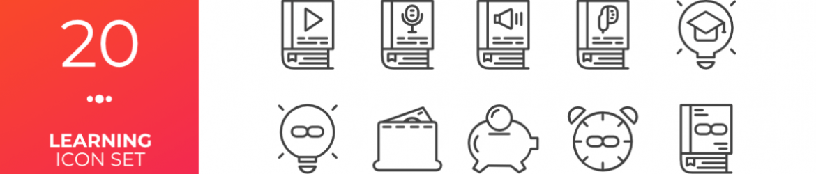 School Learning Icon Set