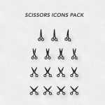 Scissors Icons PSD Pack