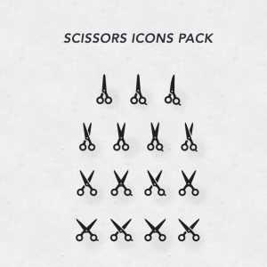 Scissors Icons PSD Pack