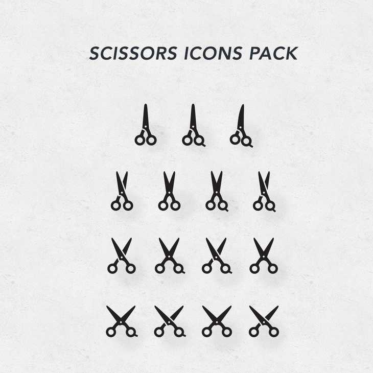 Scissors Icons PSD Pack