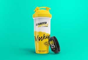 Shaker Bottle Mockup with Fit Band