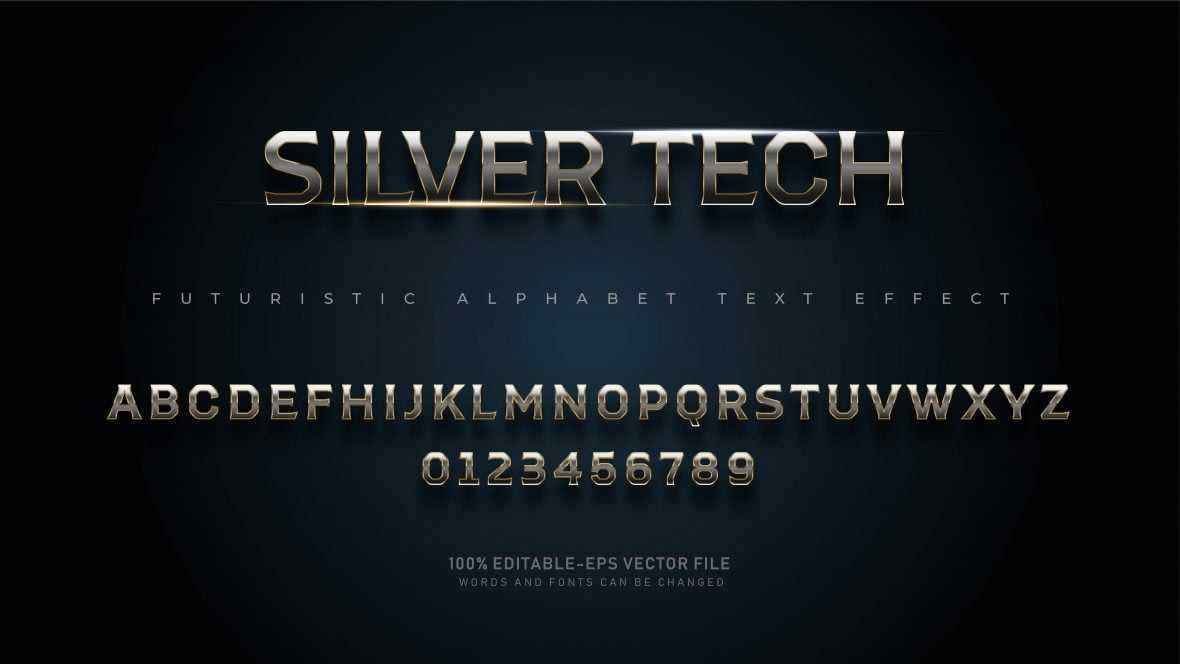 Shiny Silver Text Effect