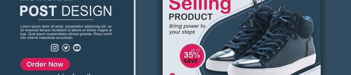 Shoes social media banner and Instagram post template design