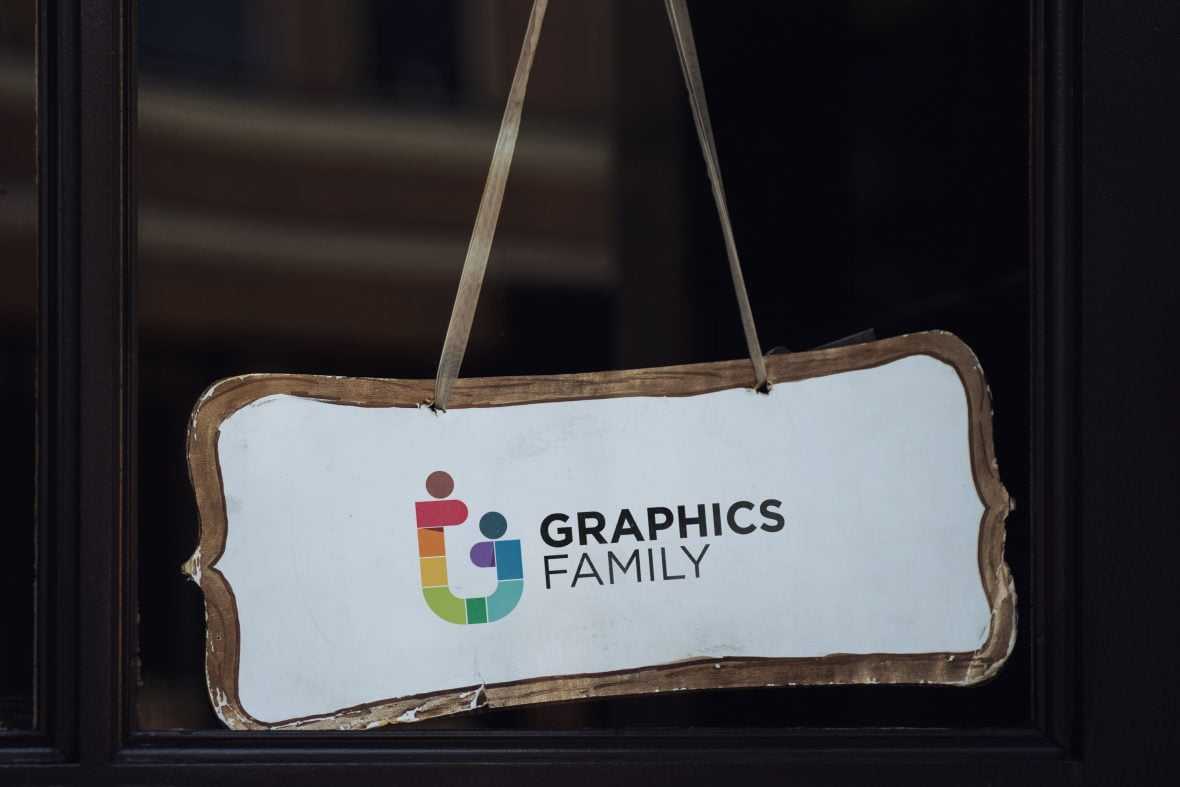 Shop Hanging Sign Board Logo Mockup
