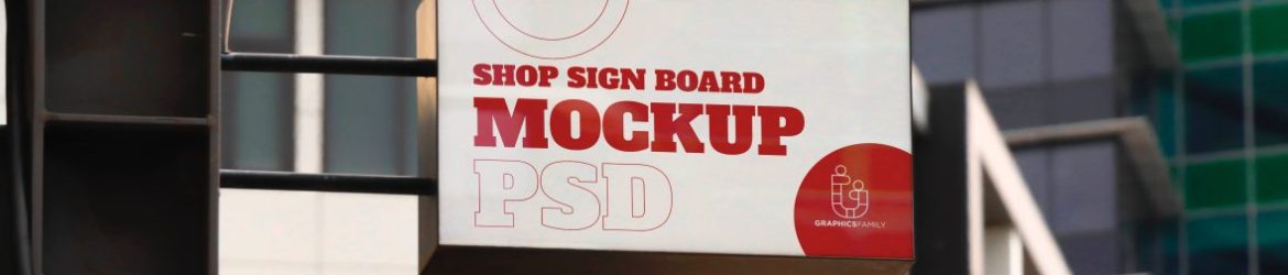 Shop Sign Board Design Mockup