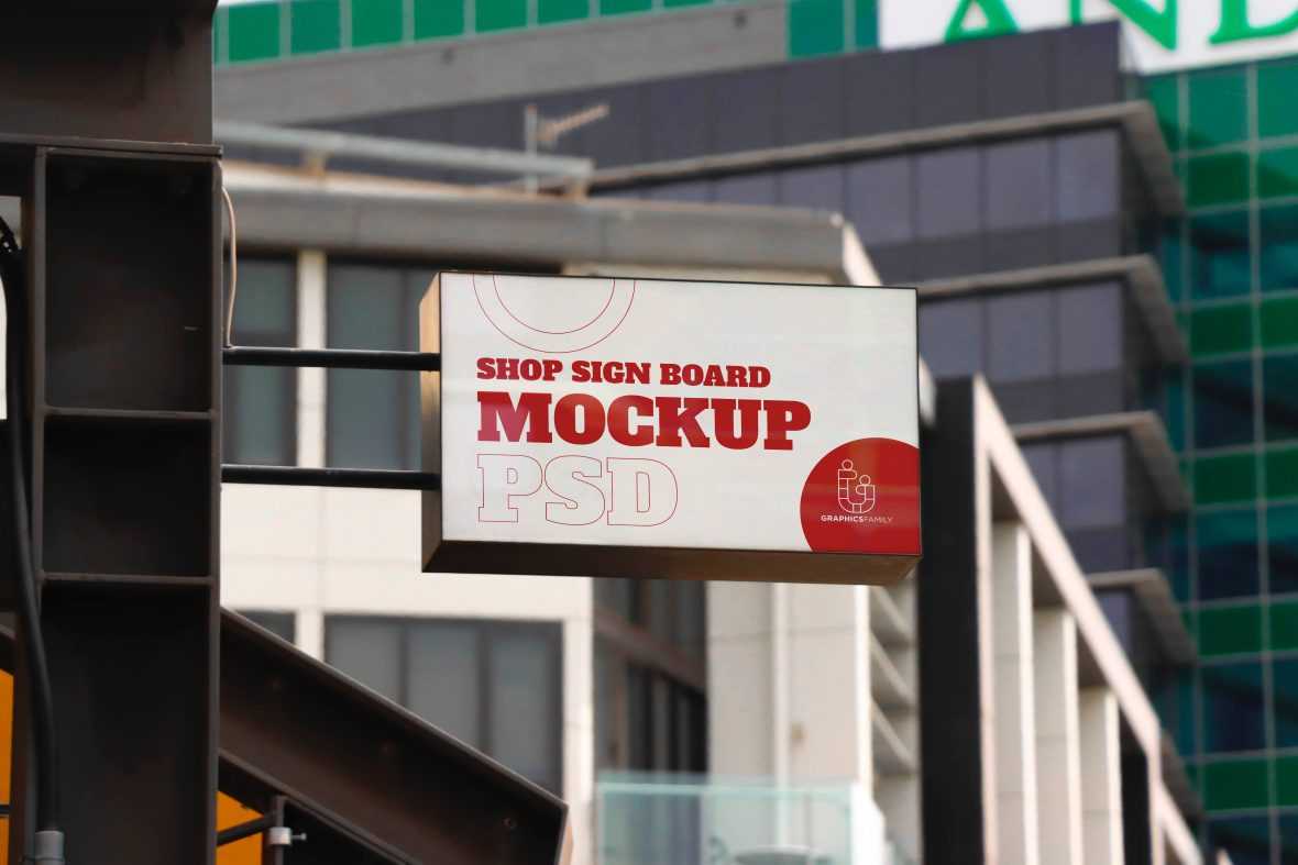 Shop Sign Board Design Mockup